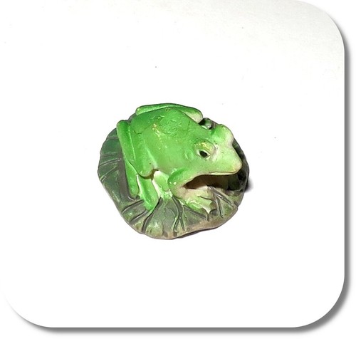 Miniatur frosch auf blatt - miniatur,