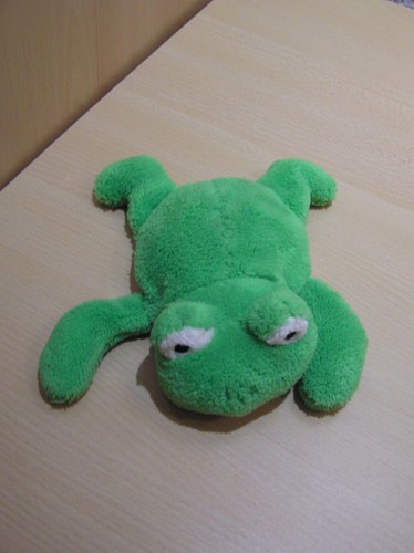 Plüschtier frosch grün gelb - frosch,
