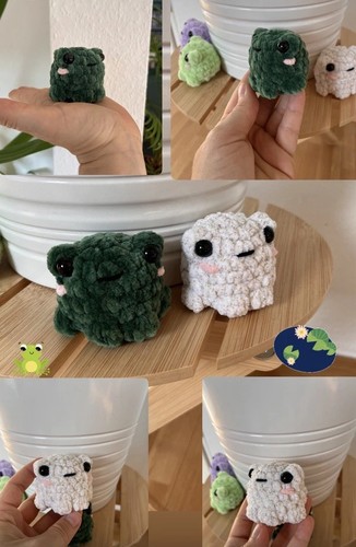 Frosch gehäkelt dunkelgrün
