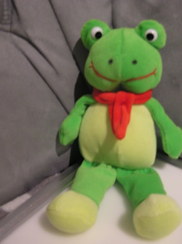 Plüschtier frosch mit schal - plüschtier,