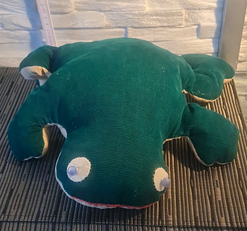 Vintage grünes frosch stoff - frosch, stoff-